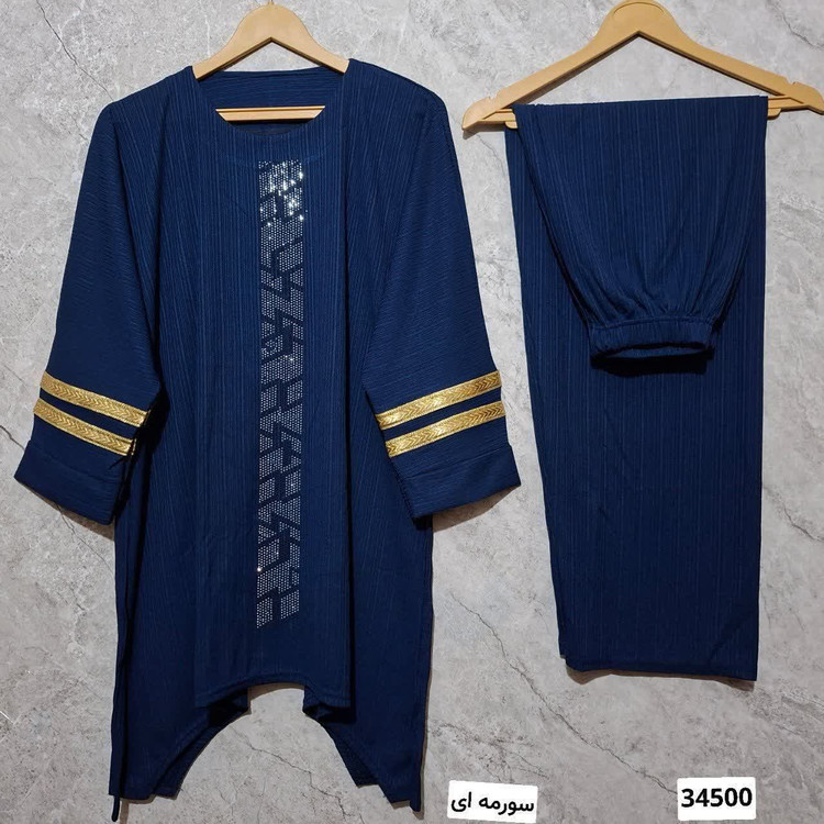 ست تونیک و شلوار زنانه کریشه سایز بزرگ