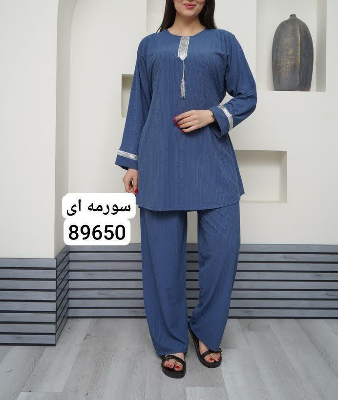 ست تونیک و شلولر کراواتی کریشه سایز بزرگ