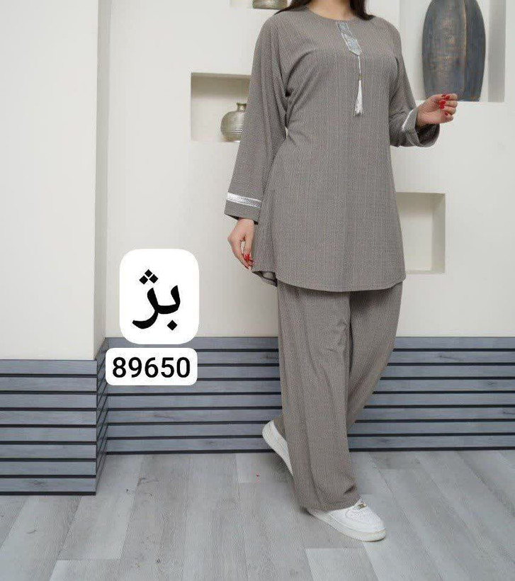 ست تونیک و شلولر کراواتی کریشه سایز بزرگ
