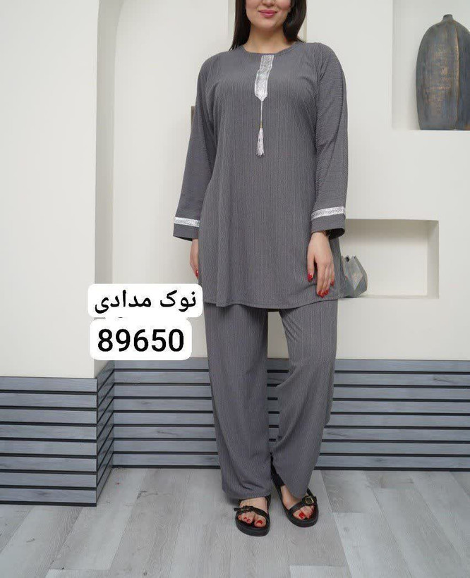 ست تونیک و شلولر کراواتی کریشه سایز بزرگ