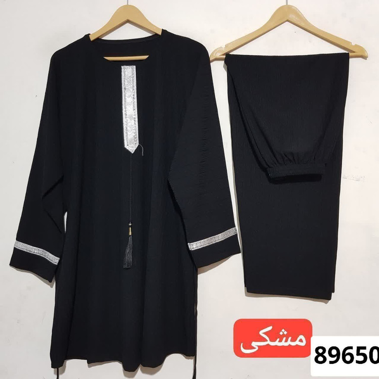 ست تونیک و شلولر کراواتی کریشه سایز بزرگ