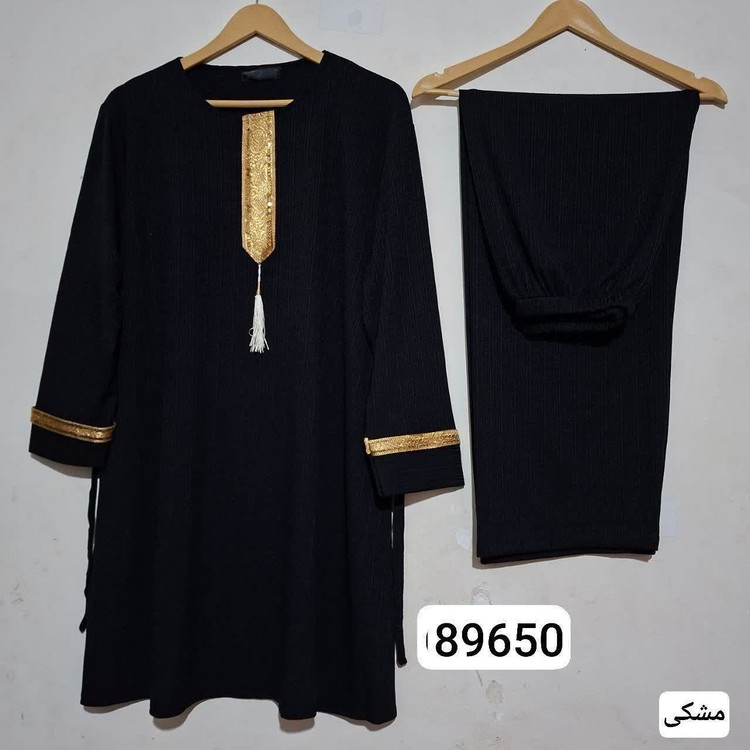 ست تونیک و شلولر کراواتی کریشه سایز بزرگ