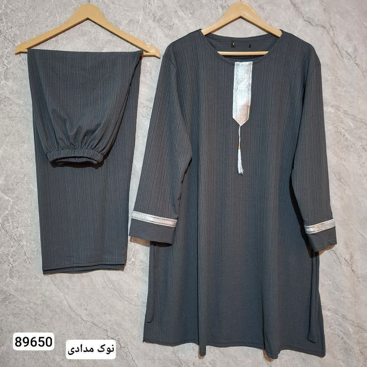 ست تونیک و شلولر کراواتی کریشه سایز بزرگ