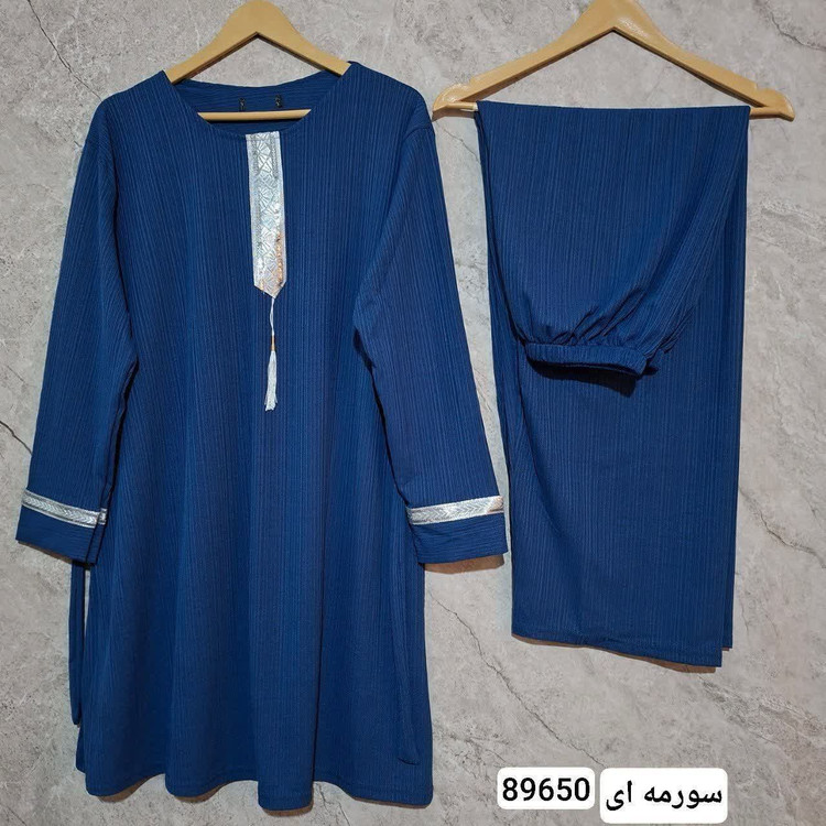 ست تونیک و شلولر کراواتی کریشه سایز بزرگ