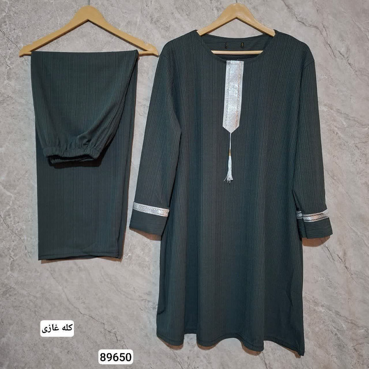ست تونیک و شلولر کراواتی کریشه سایز بزرگ