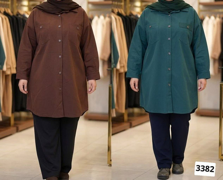 مانتو کتان نخ روسی سایز بزرگ