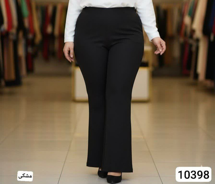 شلوار دمپا گشاد کمرکش کتان سایز بزرگ