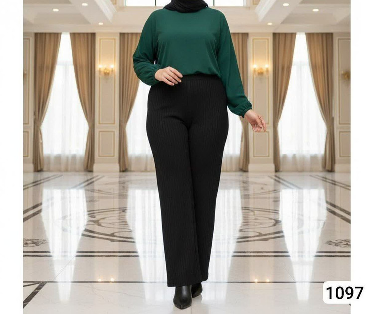 شلوار راسته کرپ کج راه شنل سایز بزرگ