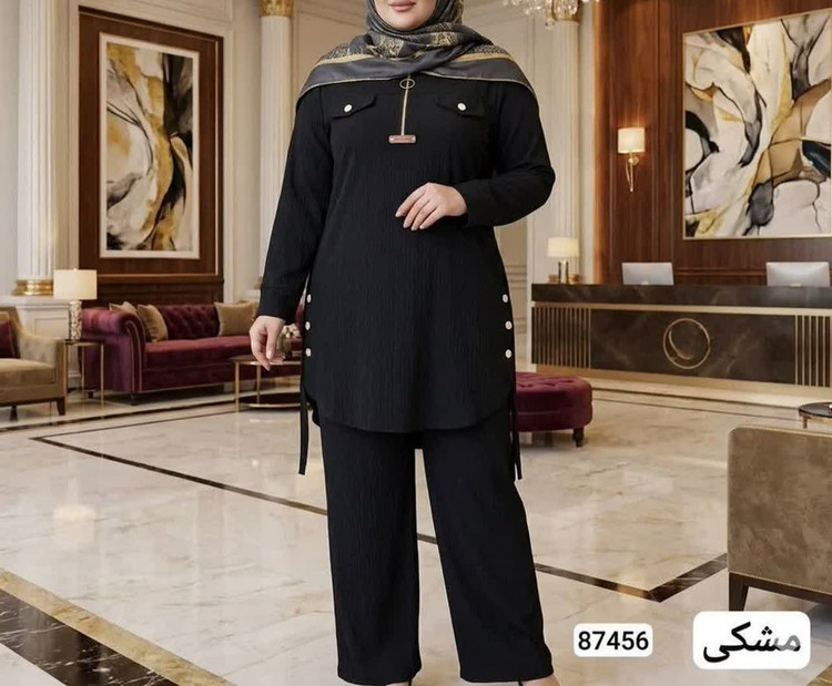 ست تونیک و شلوار کریشه سایز بزرگ