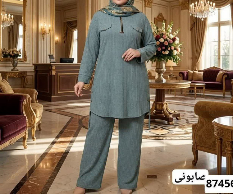 ست تونیک و شلوار کریشه سایز بزرگ