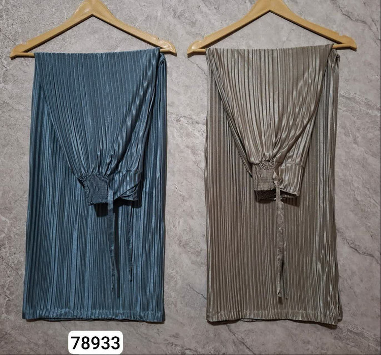 شلوار ساتن پلیسه کمرکش سایز بزرگ