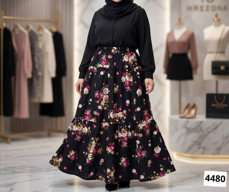 دامن نخی طرح دار سایز بزرگ