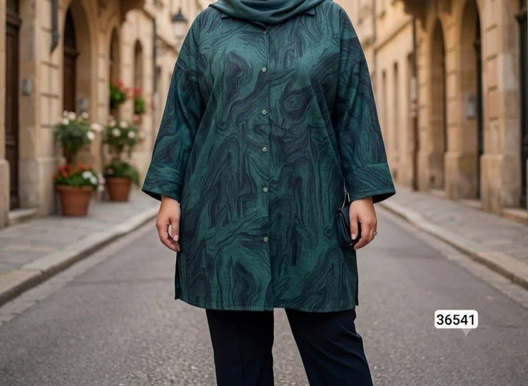 مانتو نخی طرح دار زنانه سایز بزرگ