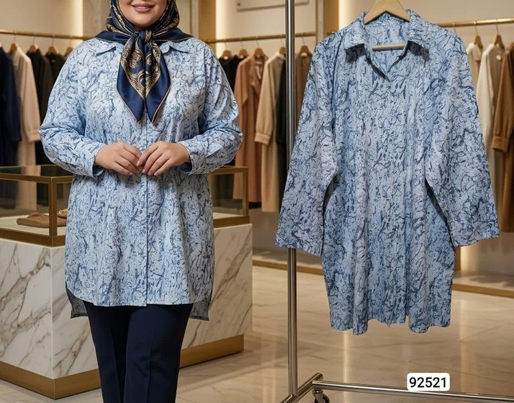 مانتو طرح دار گازوئیلی سایز بزرگ