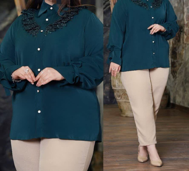 شومیز مجلسی زنانه کد ۱۴۸۷ سایز بزرگ